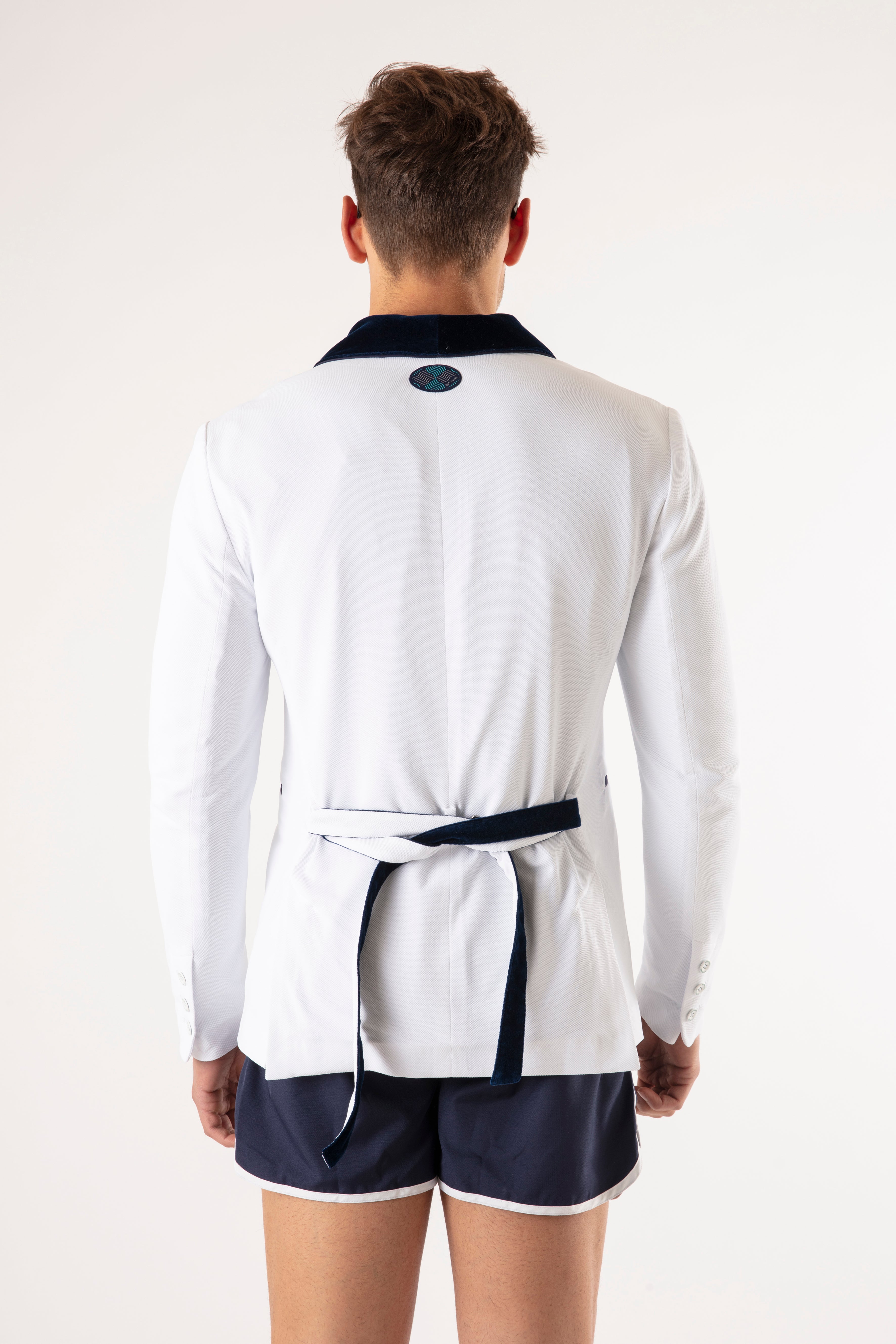 Paloma Classic Beach Blazer - White - Navy