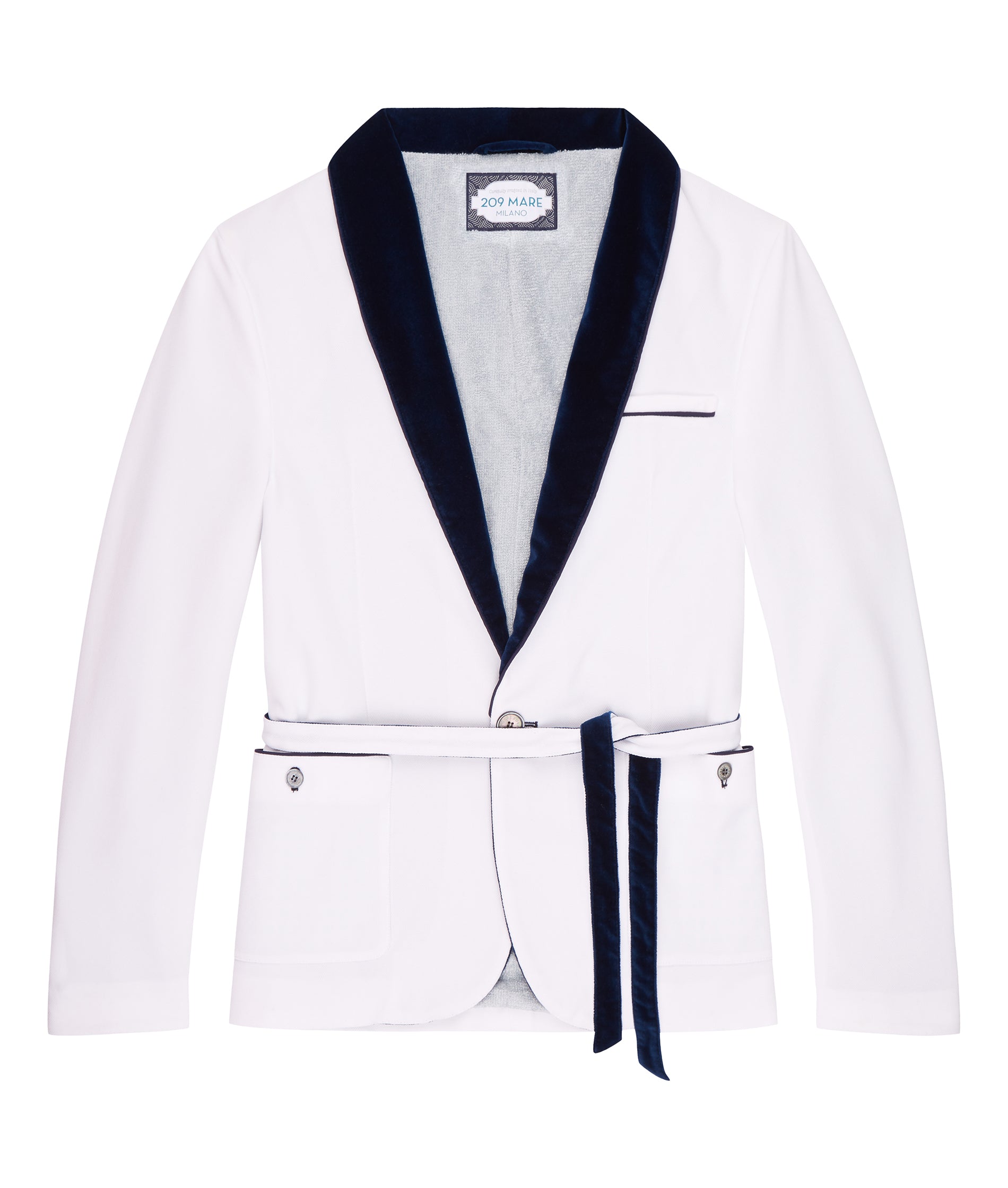 Paloma Classic Beach Blazer - White - Navy