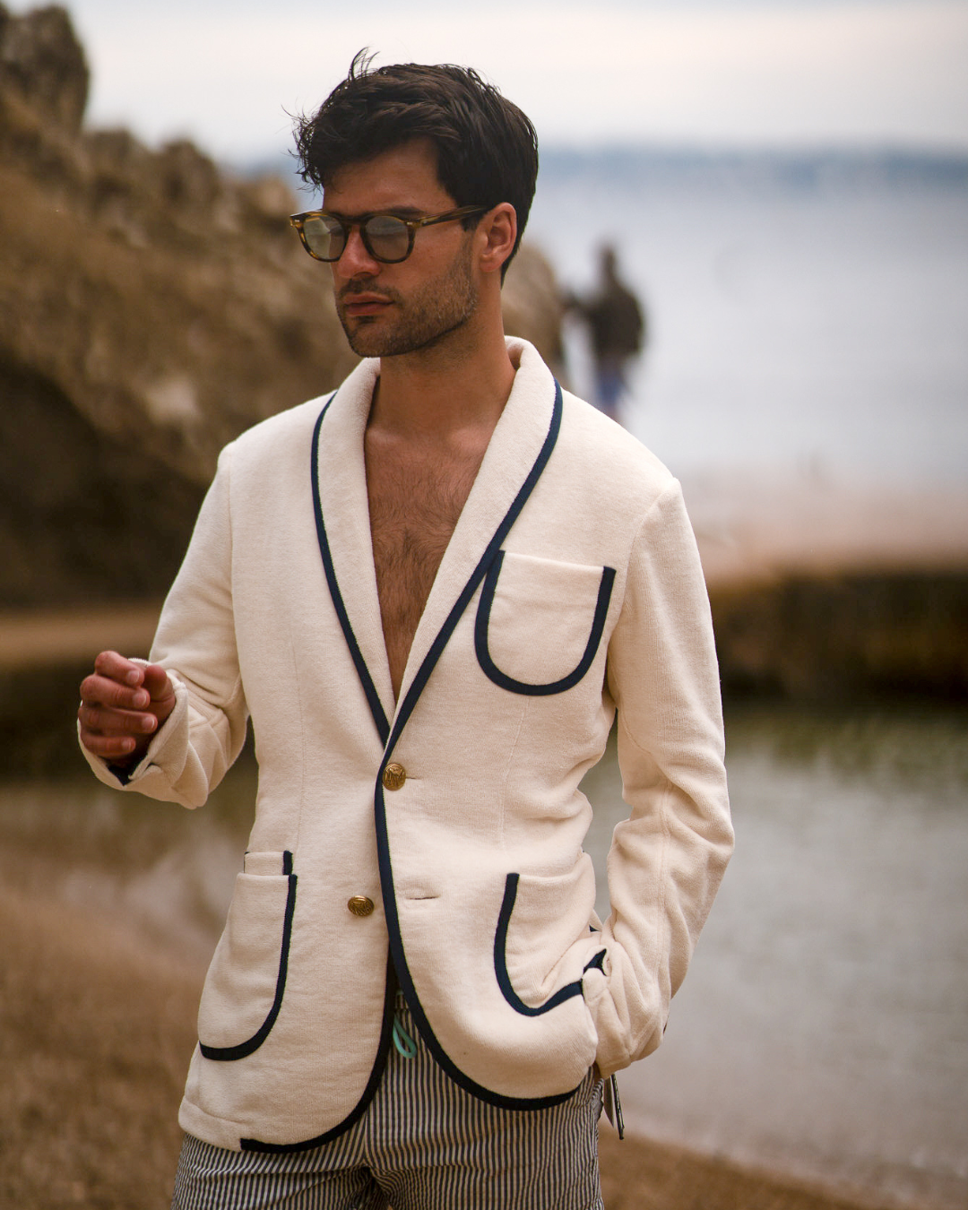The Anjuna - Off White/Navy