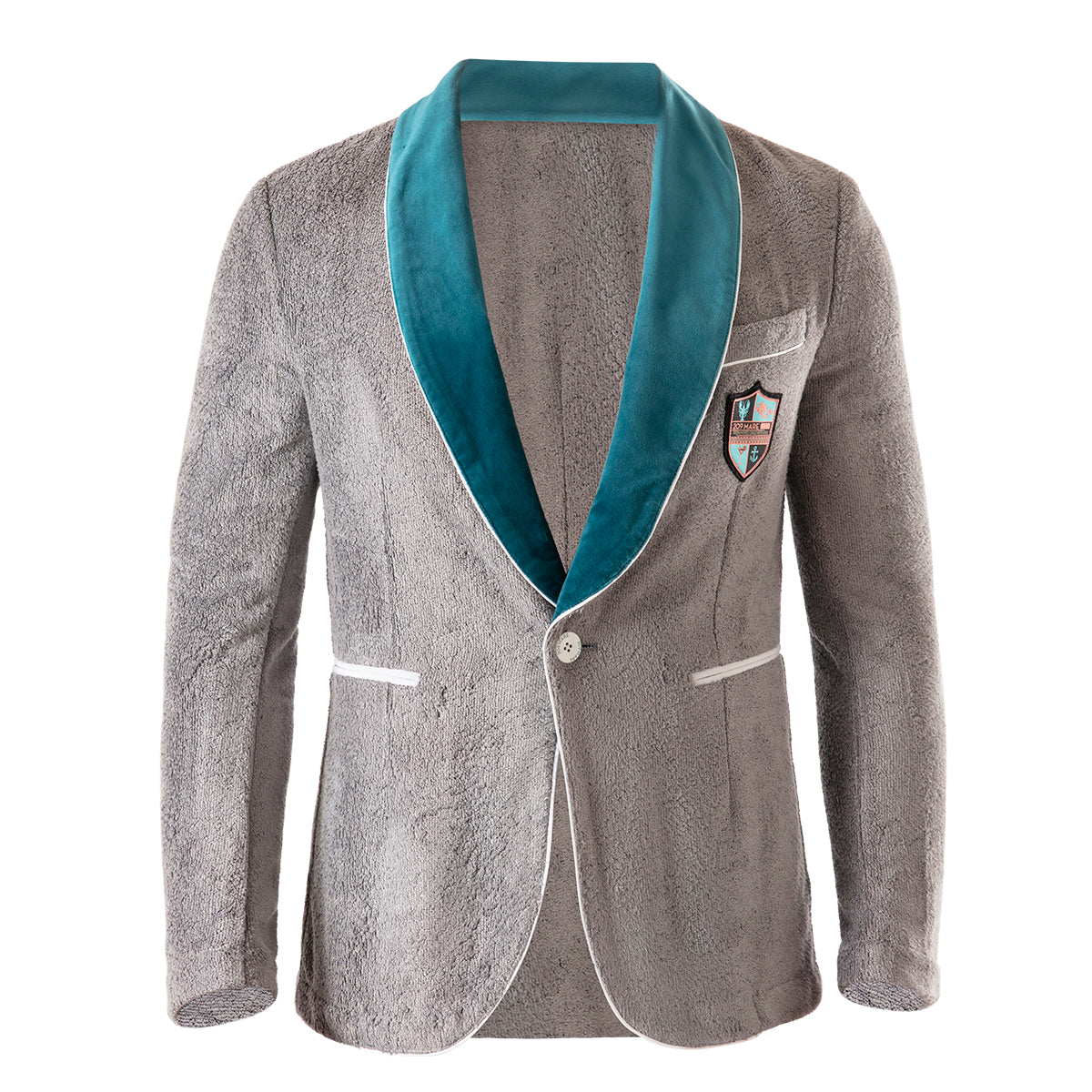 Anjuna Crested Beach Blazer - Mid grey - Teal