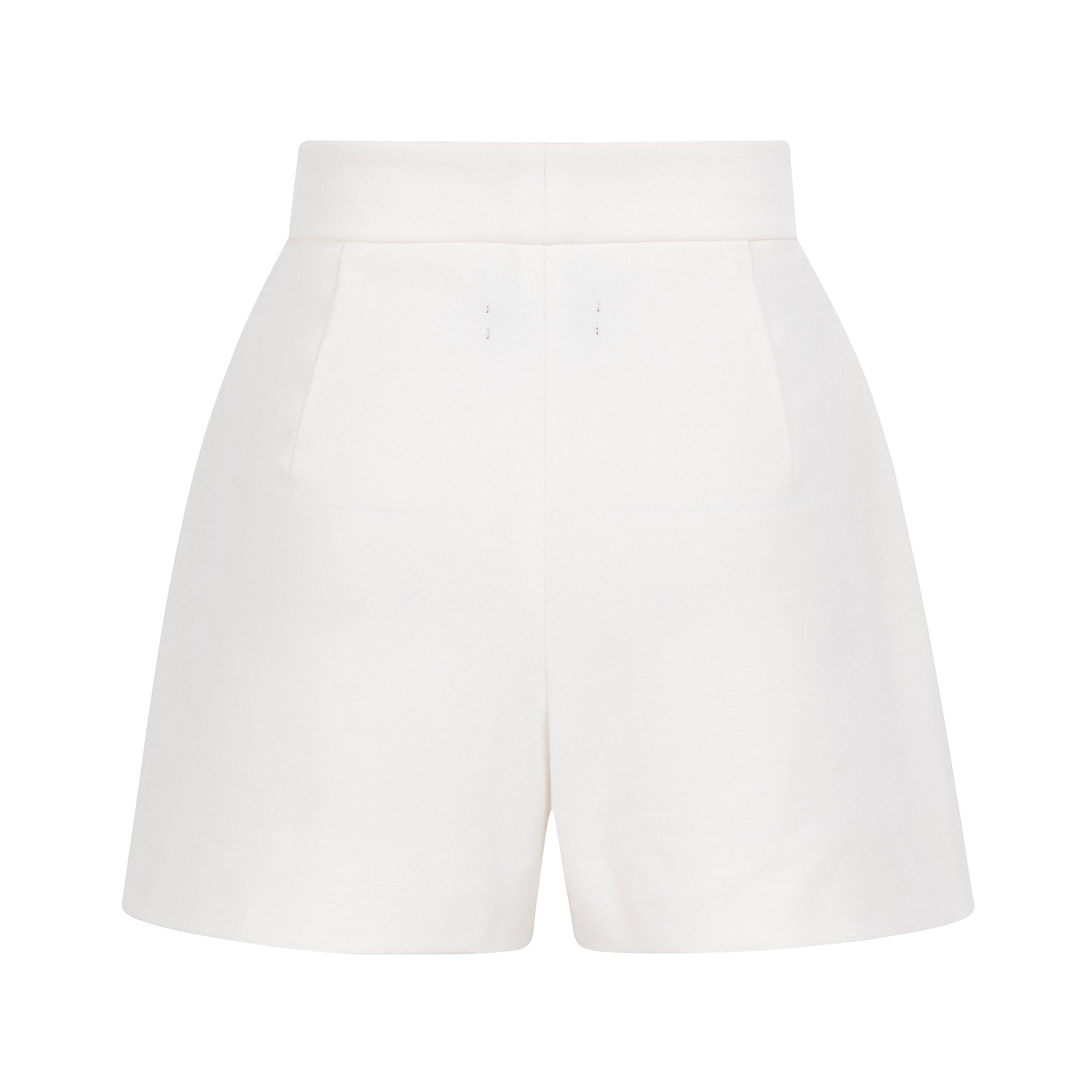 WOMAN PLEAT SHORTS RIB - OFF-WHITE