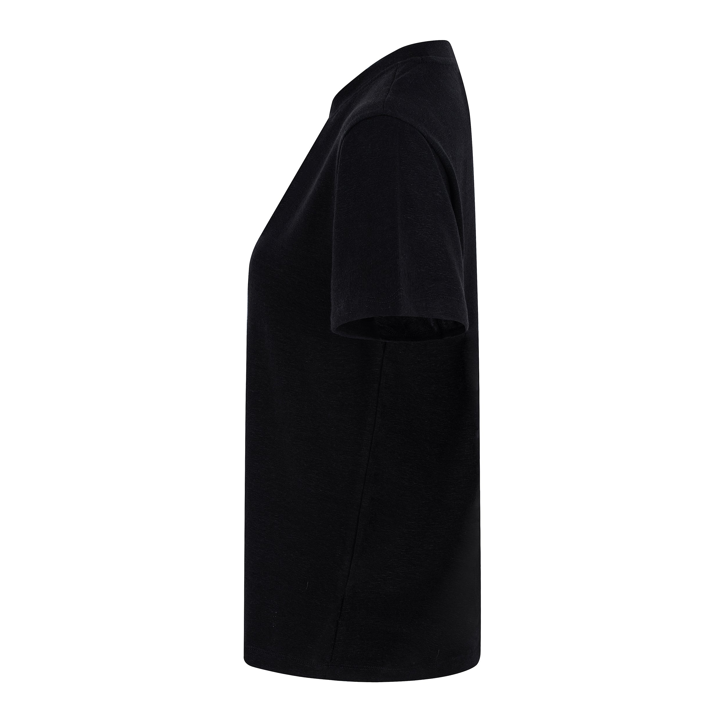 WOMEN T-SHIRT LINEN - BLACK