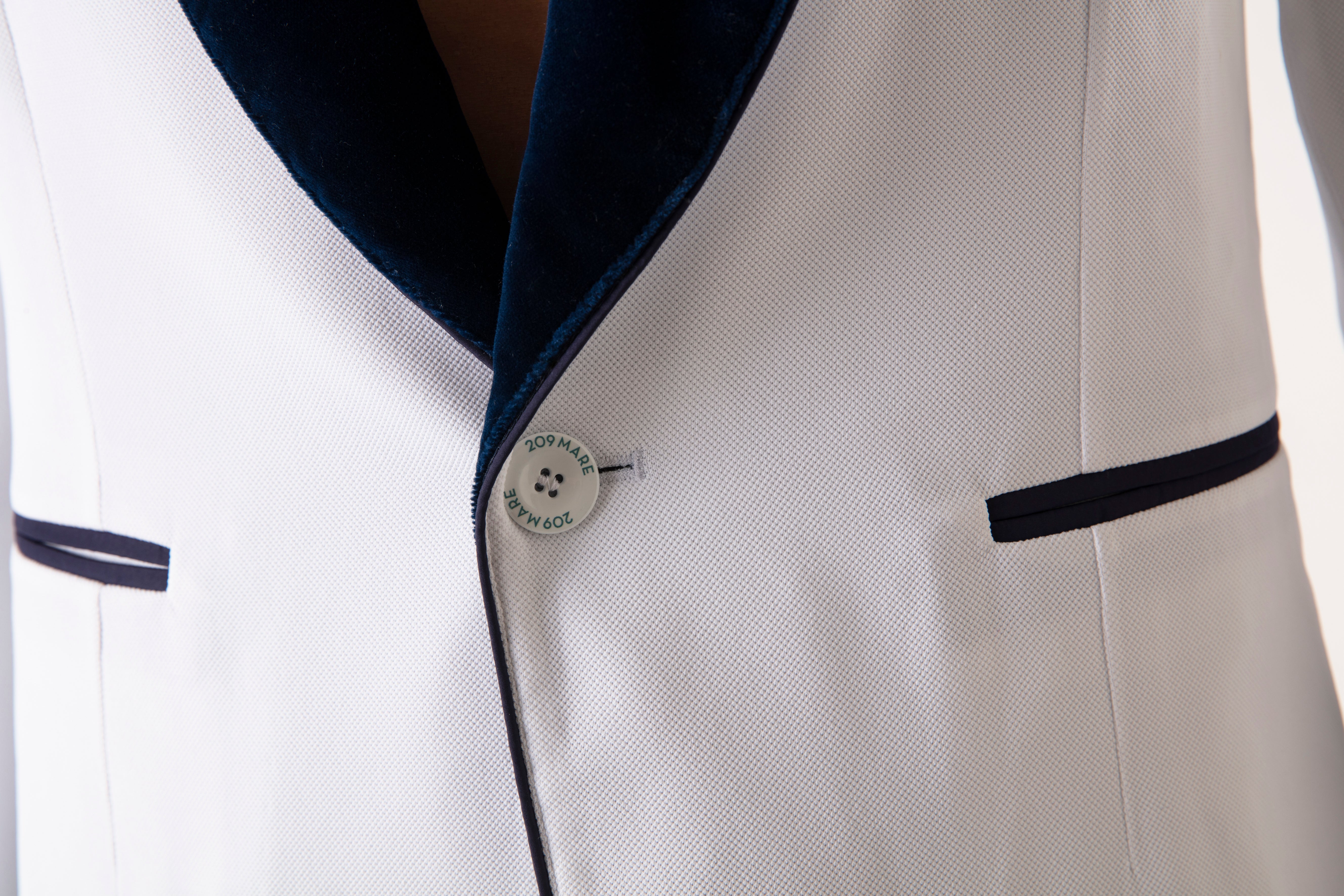 Paloma Classic Beach Blazer - White - Navy