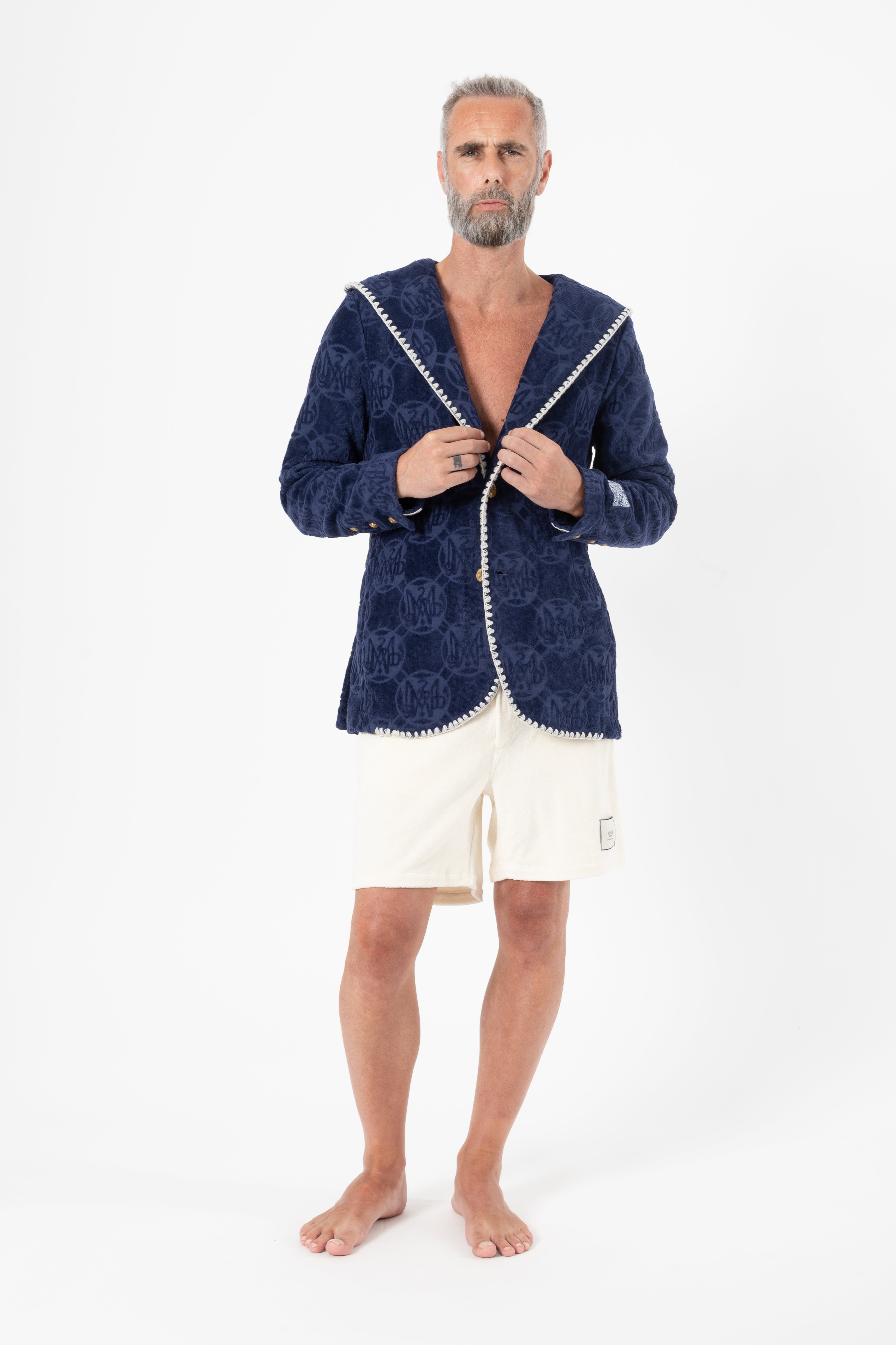 The Tie Break Hoodie Blazer Men - Navy