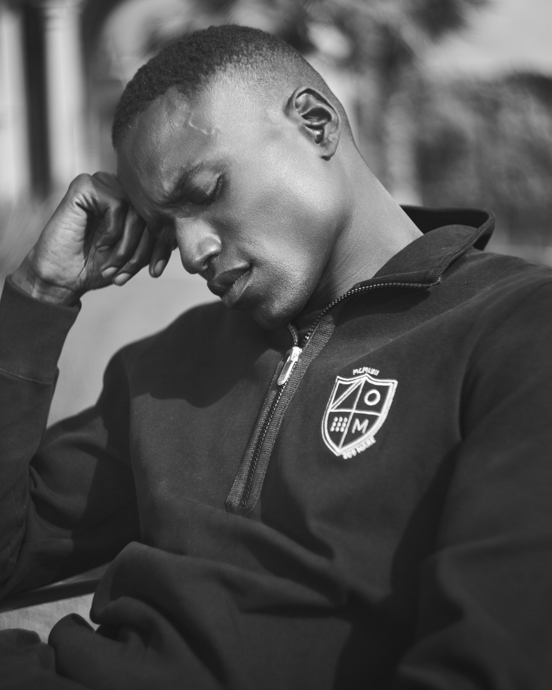 MAN 1/4 zip RIB - ONYX