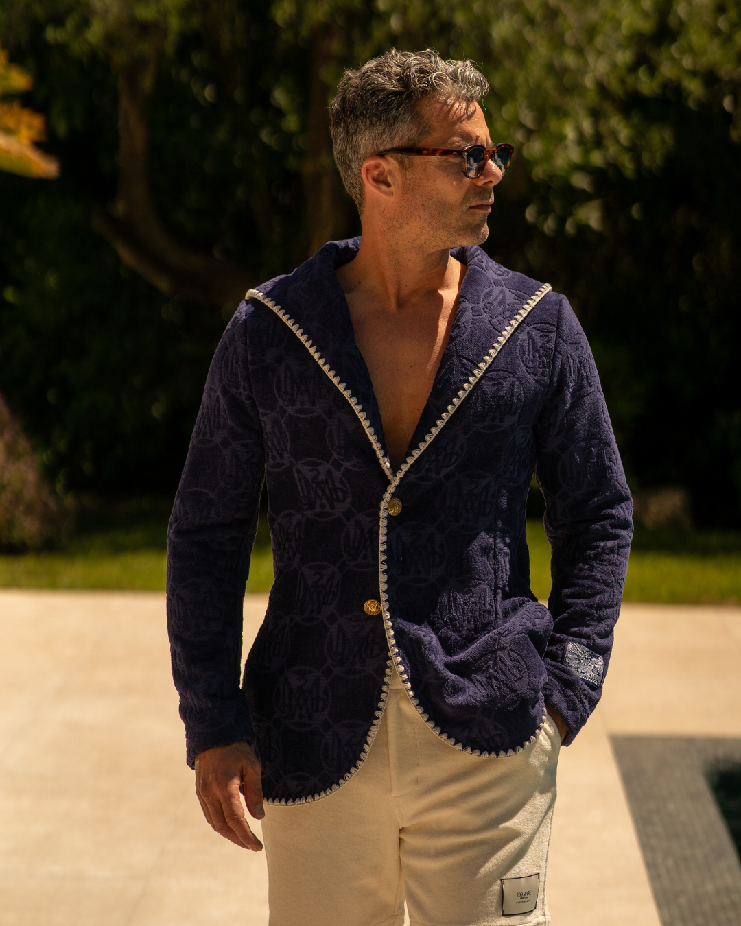 The Tie Break Hoodie Blazer Men - Navy