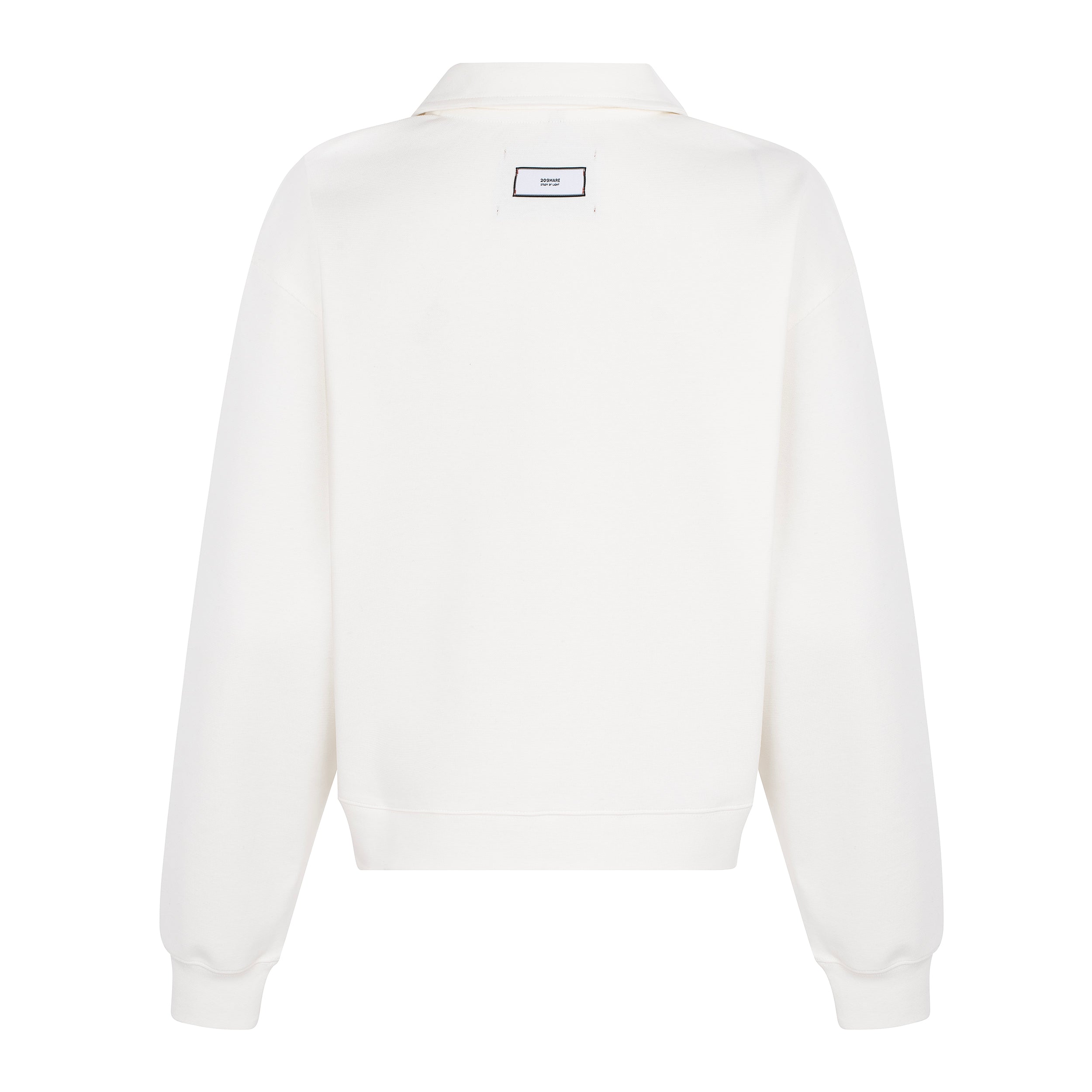 WOMAN 1/4 zip RIB - OFF-WHITE