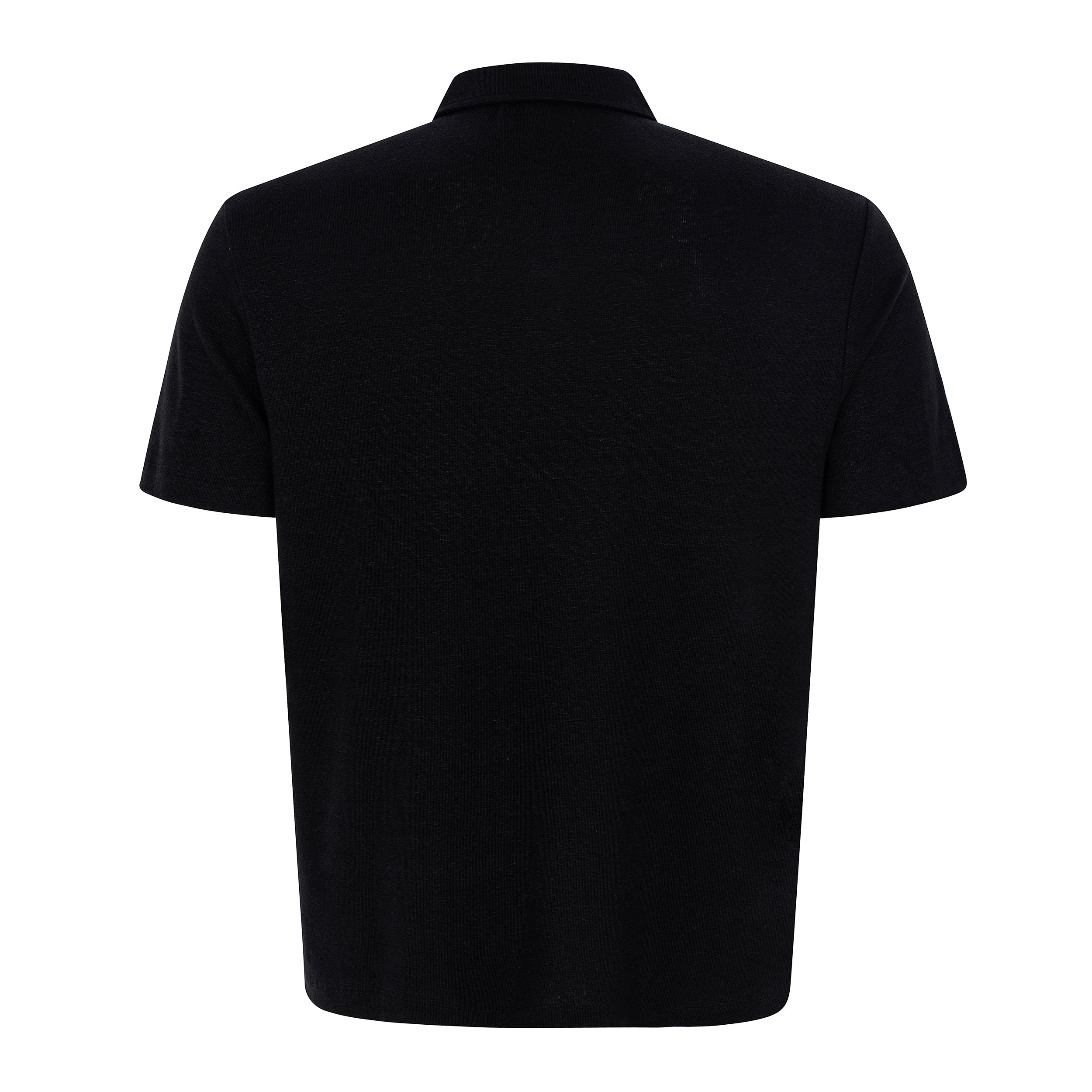 MAN POLO SNAPS LINEN - BLACK