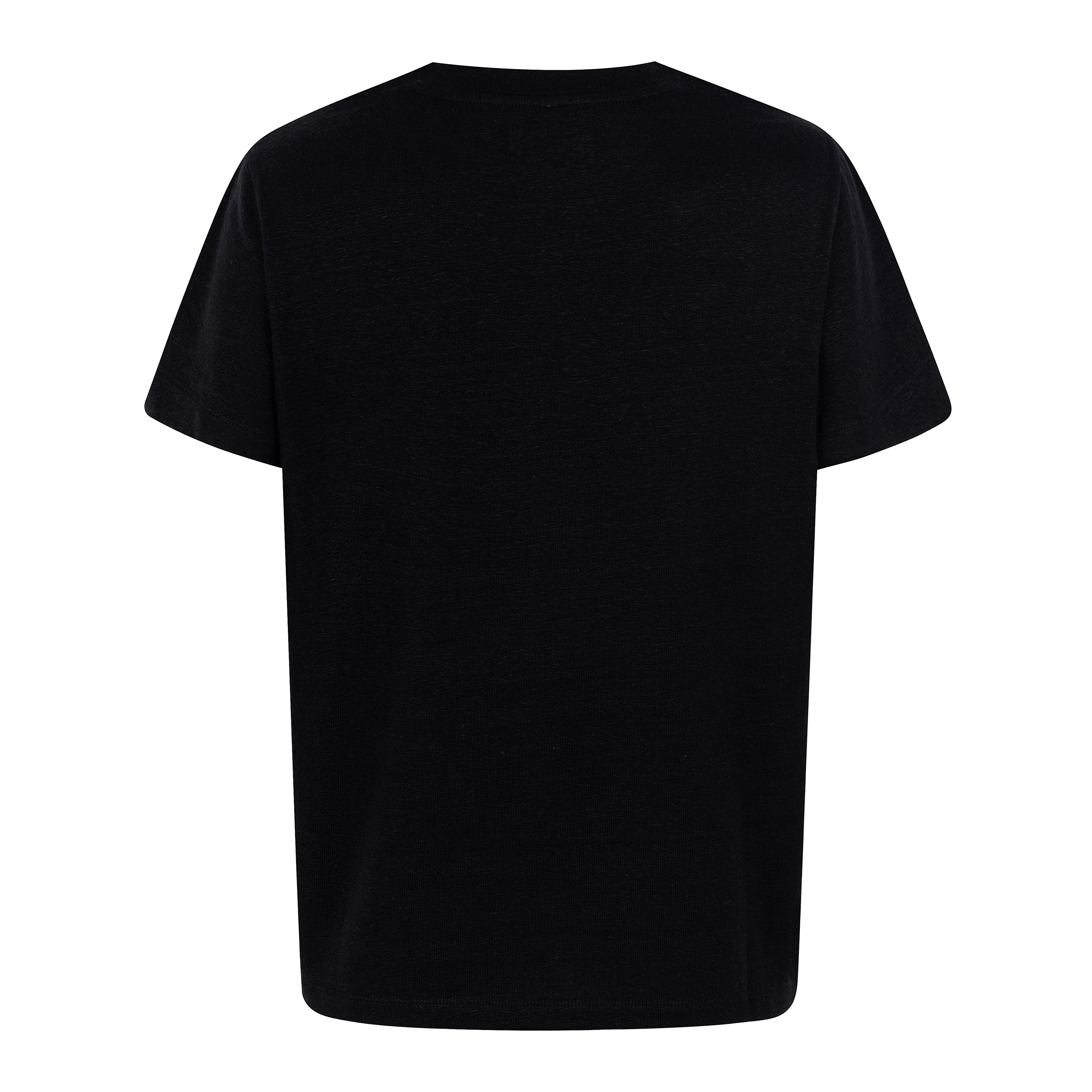WOMEN T-SHIRT LINEN - BLACK