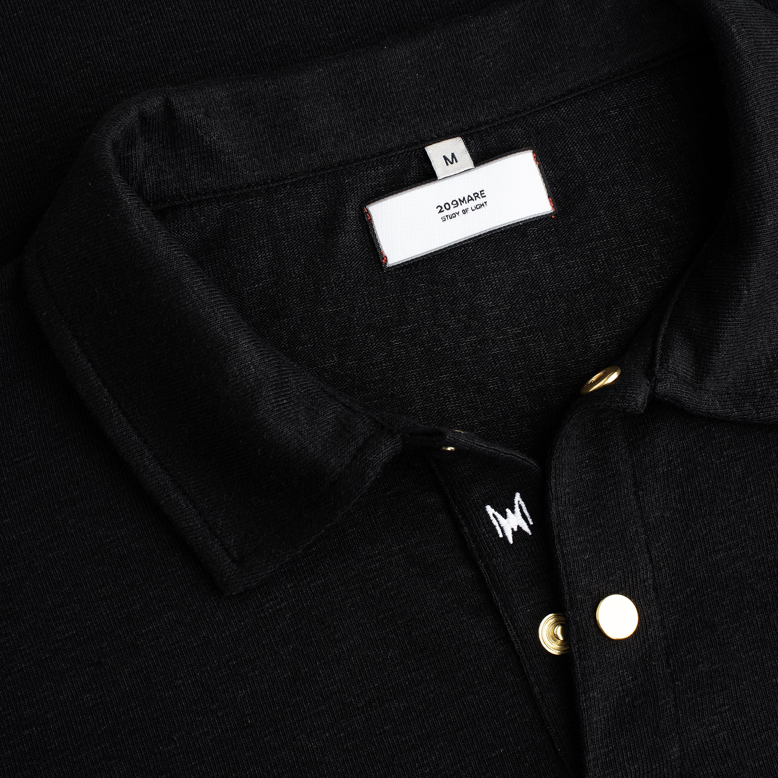 MAN POLO SNAPS LINEN - BLACK
