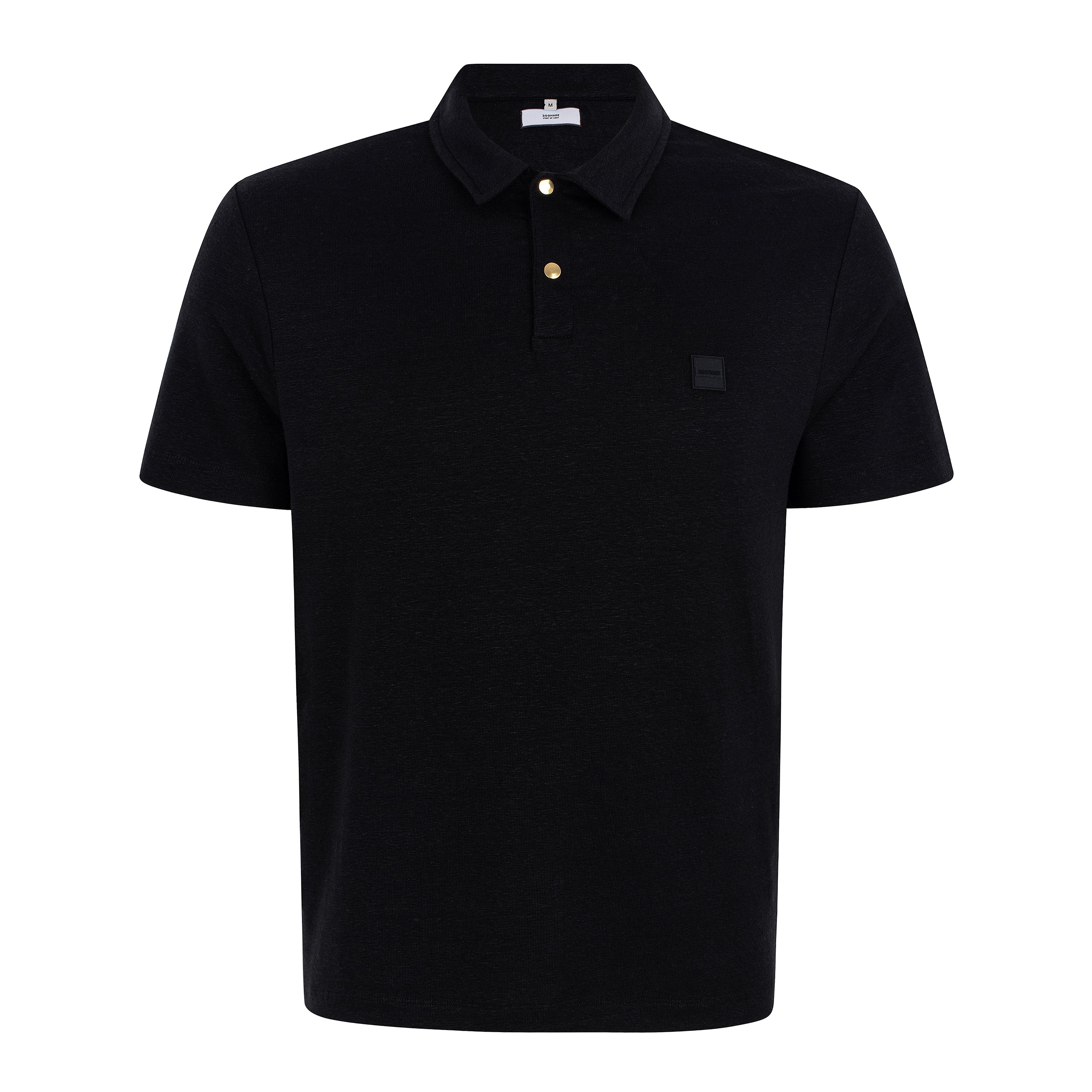 MAN POLO SNAPS LINEN - BLACK