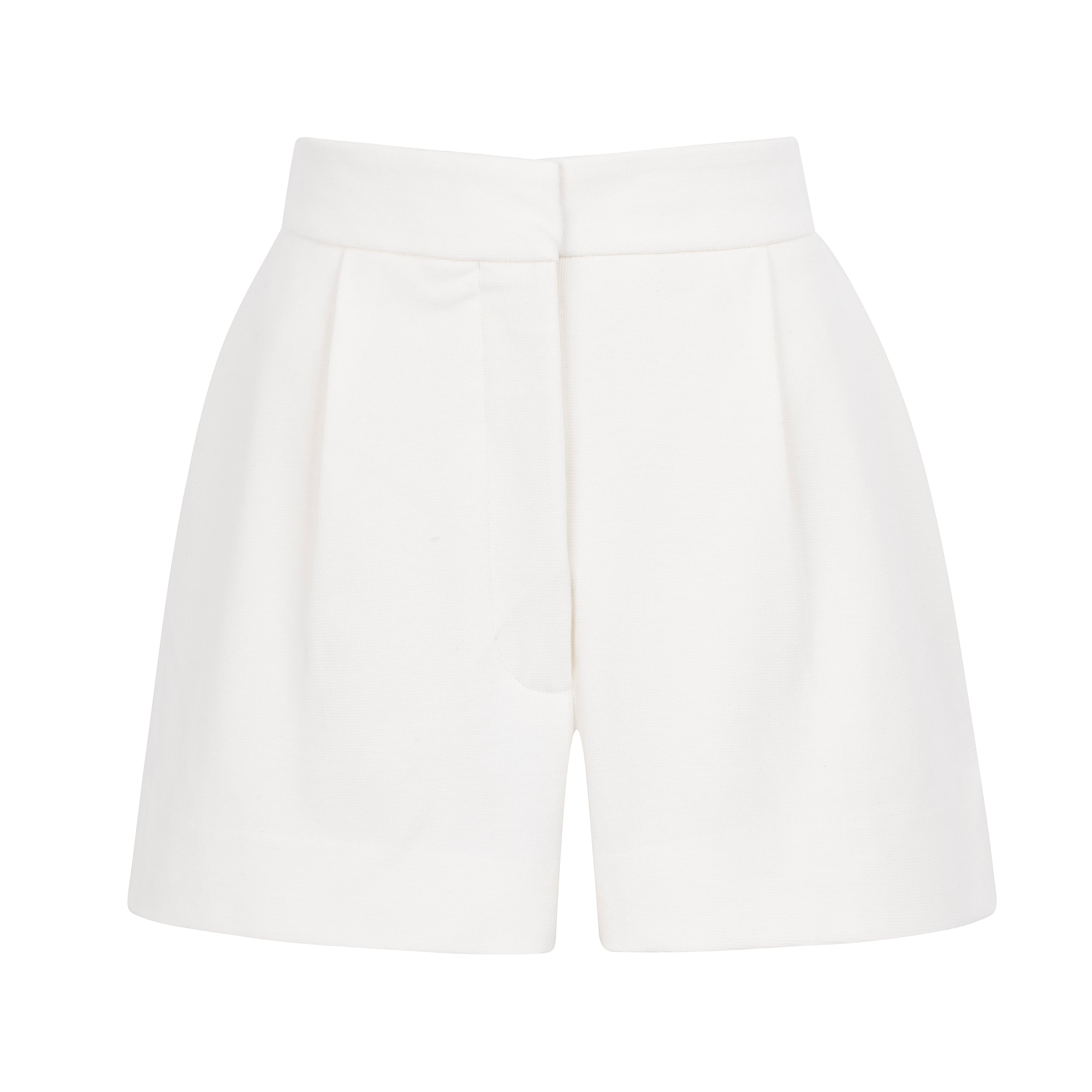 WOMAN PLEAT SHORTS RIB - OFF-WHITE