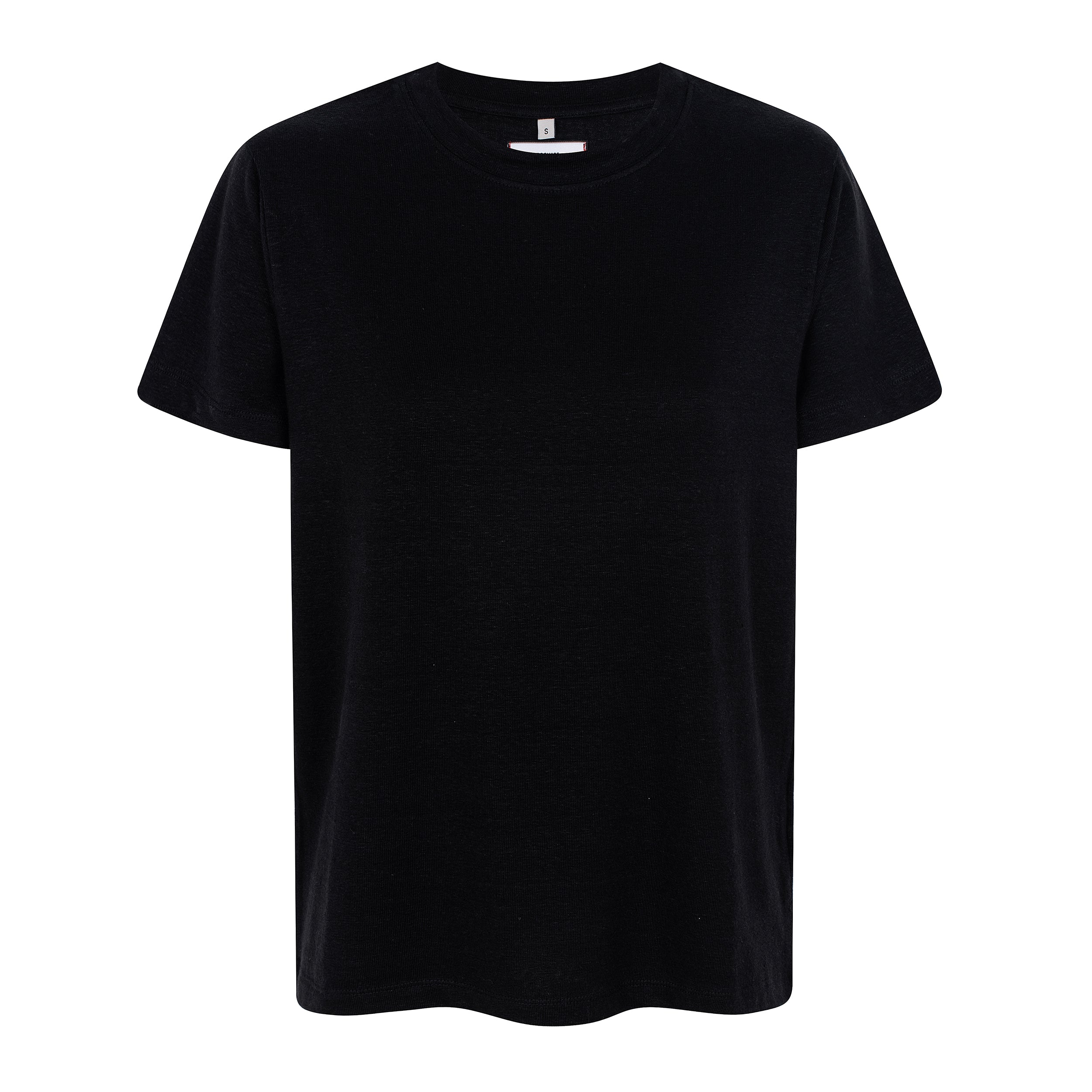WOMEN T-SHIRT LINEN - BLACK