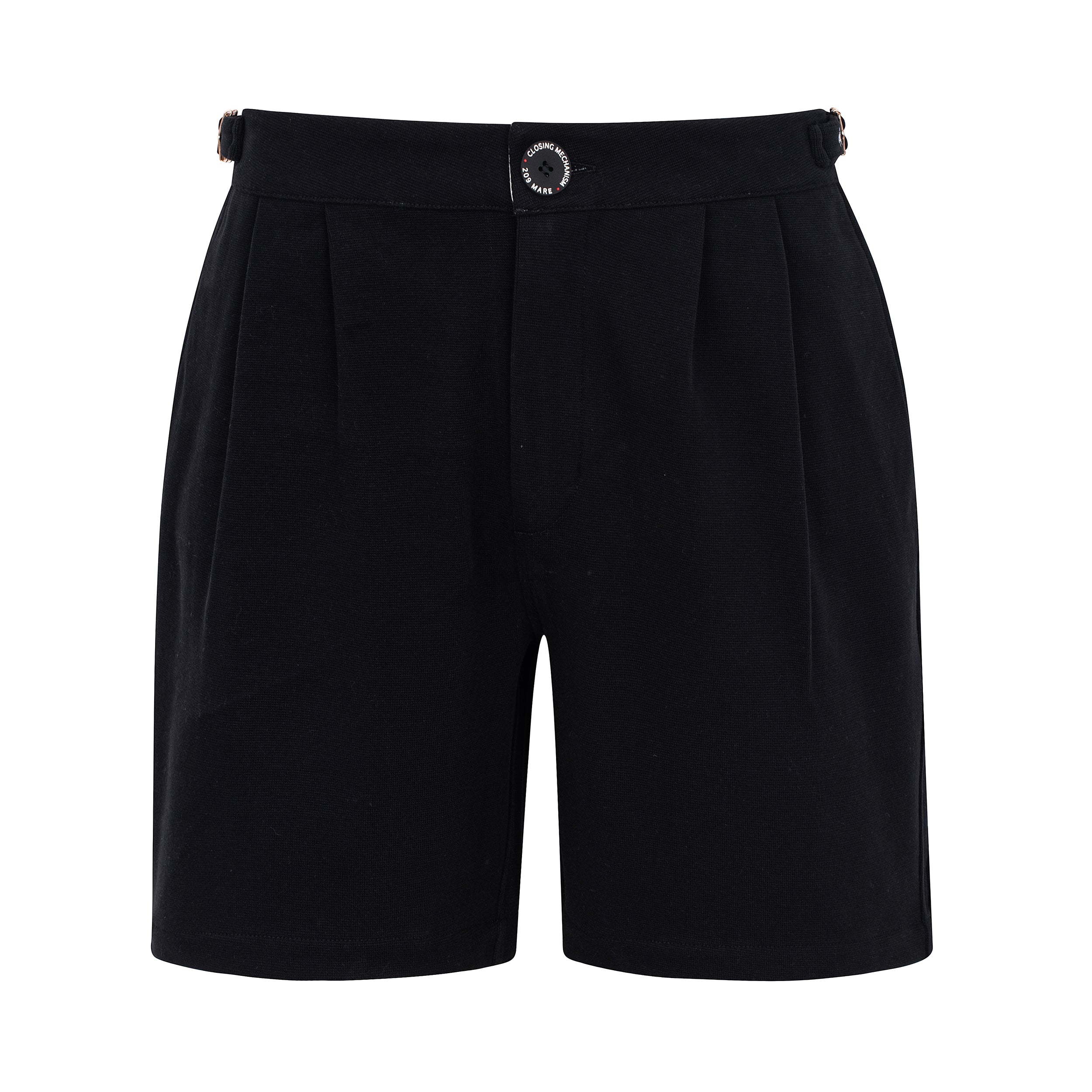 MAN PLEAT SHORTS RIB - ONYX