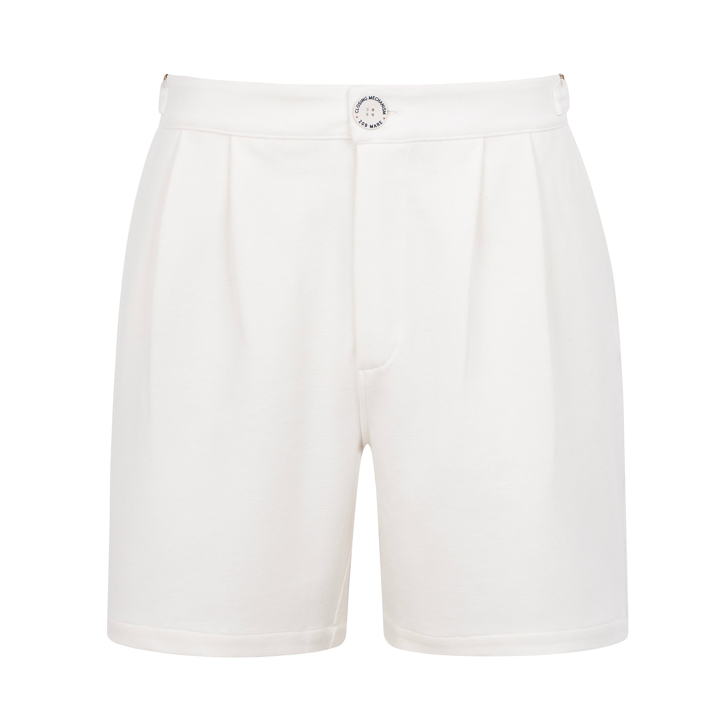 MAN PLEAT SHORTS RIB - OFF-WHITE