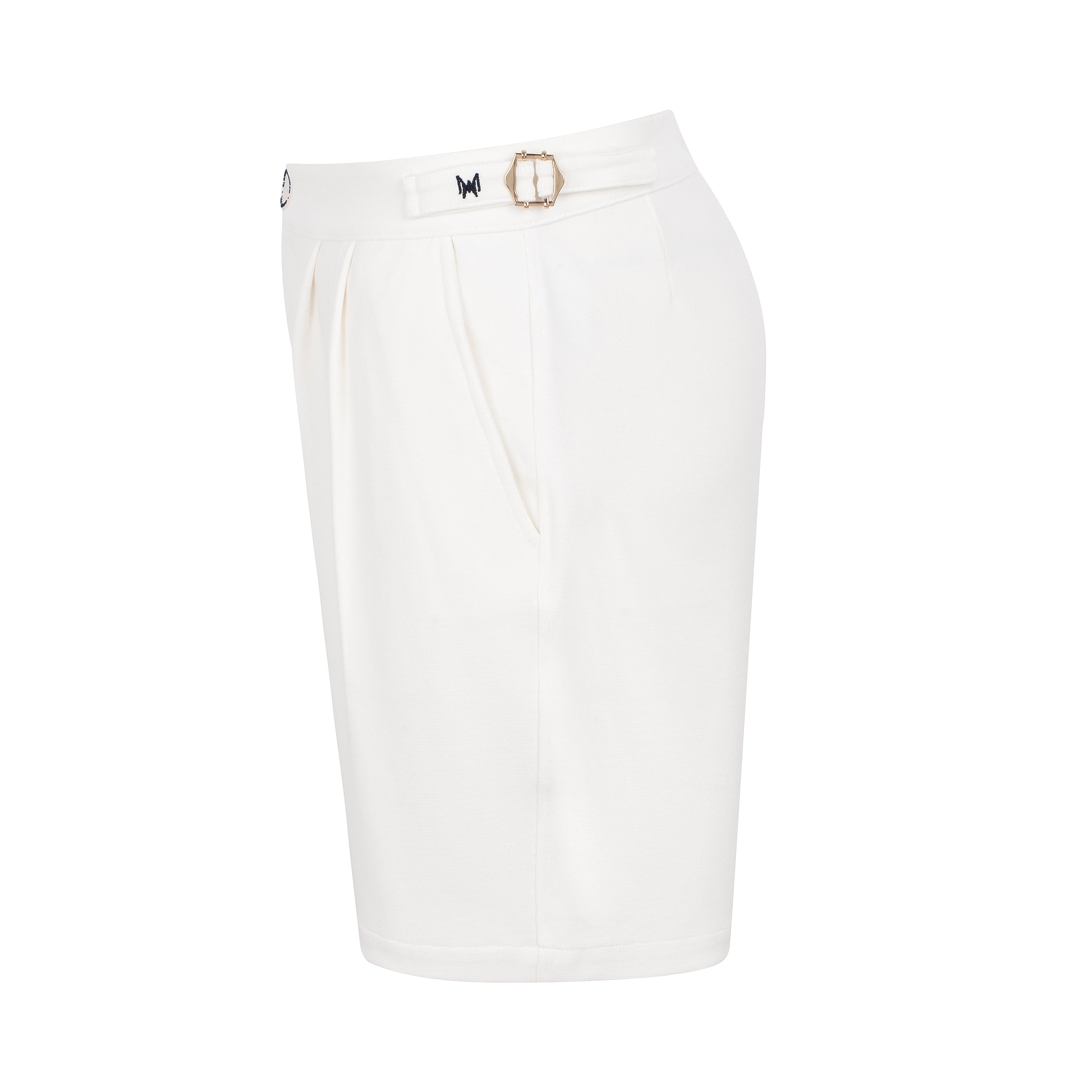 MAN PLEAT SHORTS RIB - OFF-WHITE
