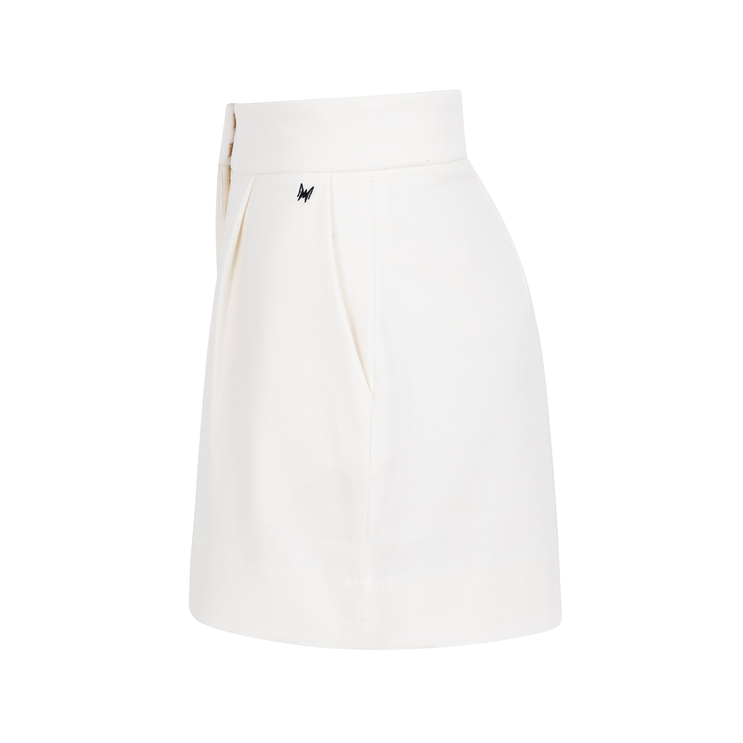 WOMAN PLEAT SHORTS RIB - OFF-WHITE
