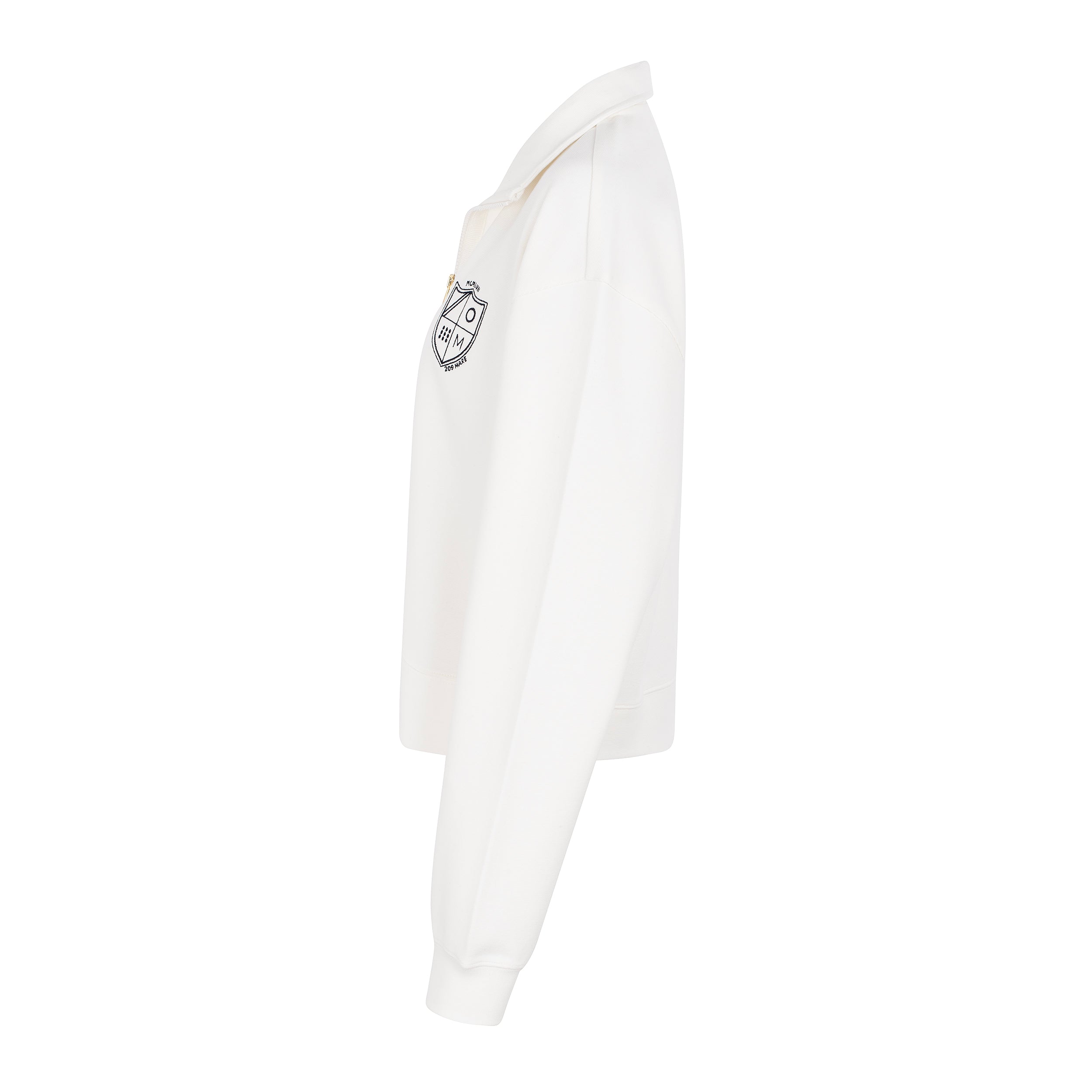 WOMAN 1/4 zip RIB - OFF-WHITE
