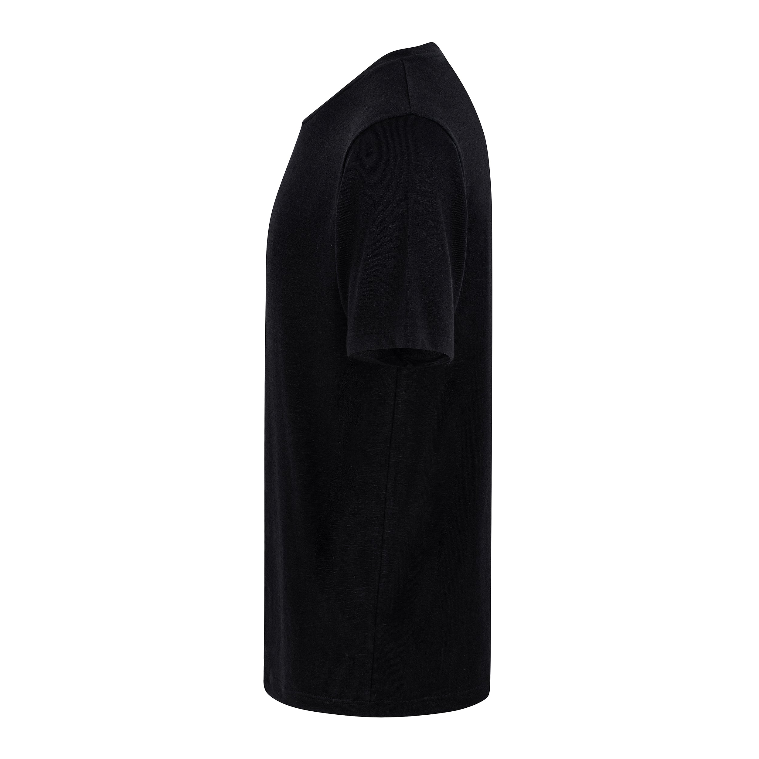 MAN T-SHIRT LINEN - BLACK