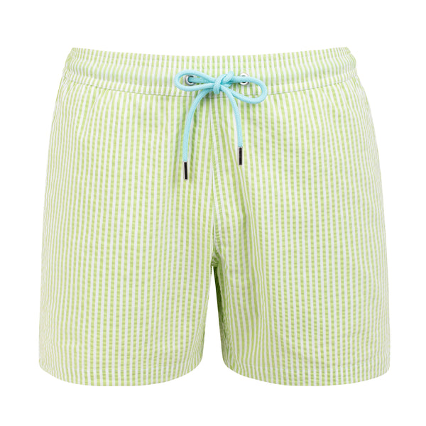 The Croisette Swim Shorts - Off White - Lime